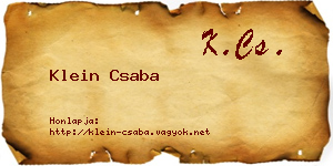 Klein Csaba névjegykártya